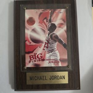 Michael Jordan Basketball Plaque with Red Accents